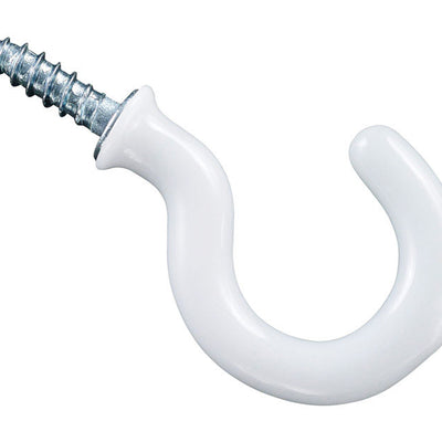 National Hardware Vinyl Coated White Steel 1 in. L Cup Hook 13 lb 30 pk