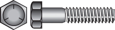 HILLMAN 1/4 in. D X 1 in. L Heat Treated Zinc Steel Hex Head Cap Screw 100 pk