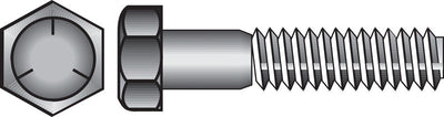 HILLMAN 3/8 in. D X 1 in. L Heat Treated Zinc Steel Hex Head Cap Screw 100 pk