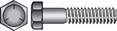 HILLMAN 7/16 in. D X 3-1/2 in. L Heat Treated Zinc Steel Hex Head Cap Screw 25 pk