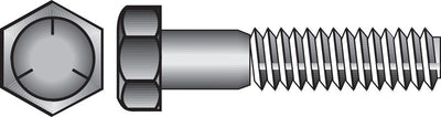 HILLMAN 7/16 in. D X 4 in. L Heat Treated Zinc Steel Hex Head Cap Screw 25 pk