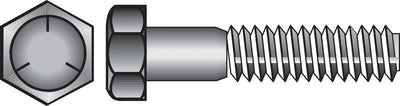 HILLMAN 3/8 in. D X 4-1/2 in. L Heat Treated Zinc Steel Hex Head Cap Screw 50 pk