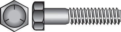HILLMAN 7/16 in. D X 6 in. L Heat Treated Zinc Steel Hex Head Cap Screw 50 pk