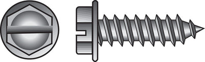 HILLMAN No. 14 Ga. X 1 in. L Slotted Hex Washer Head Sheet Metal Screws 100 pk