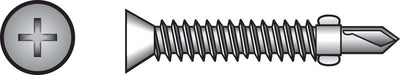 HILLMAN No. 12 Ga. X 2-1/2 in. L Phillips Flat Head Self-Drilling Screws 100 pk