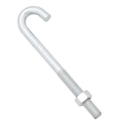 Hampton Small Zinc-Plated Silver Zinc 1 in. L J-Bolt 375 lb