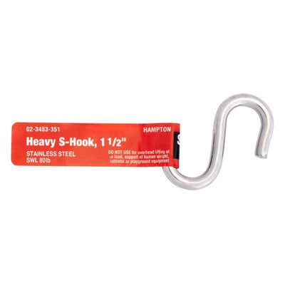 Hampton Medium Silver Stainless Steel 1.43 in. L S-Hook 40 lb