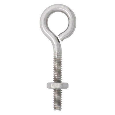 Hampton 3/16 in. X 2 in. L Stainless Stainless Steel Eyebolt Nut Included
