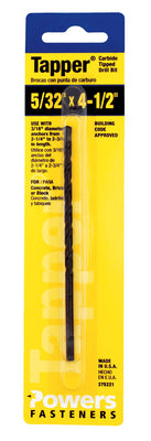 HILLMAN Tapper 5/32 in. X 4-1/2 in. L Carbide Tipped Drill Bit Straight Shank