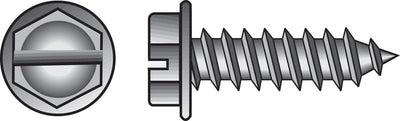 HILLMAN No. 7 Ga. X 1/2 in. L Slotted Hex Washer Head Sheet Metal Screws 100 pk
