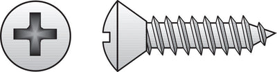HILLMAN No. 4 Ga. X 1/2 in. L Phillips Oval Head Sheet Metal Screws 100 pk