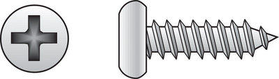 HILLMAN No. 12 Ga. X 1 in. L Phillips Pan Head Sheet Metal Screws 100 pk