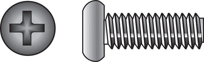 HILLMAN No. 6-32 Ga. X 1/2 in. L Phillips Pan Head Stainless Steel Machine Screws 100 pk
