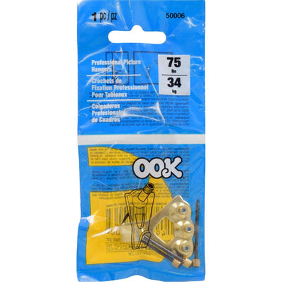 HILLMAN OOK Brass-Plated Blue Picture Hanger 75 lb