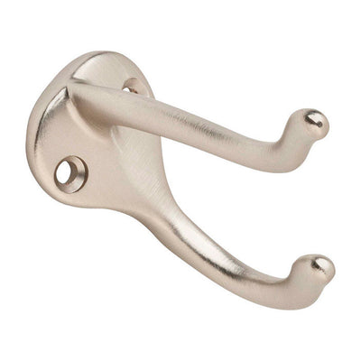 Ives Medium Satin Nickel Aluminum 1-1/4 in. L Coat/Hat Hook 35 lb