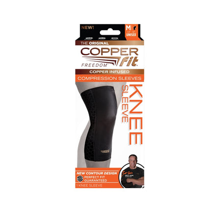 Copper Fit Freedom Black Contour Compression Knee Sleeve