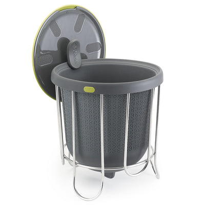 Polder 1 gal Gray/Silver Kitchen Composter