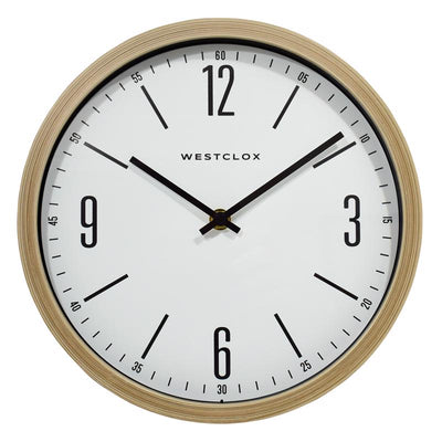 Westclox 10 in. L X 10 in. W Indoor Contemporary Analog Wall Clock Glass/Plastic Beige