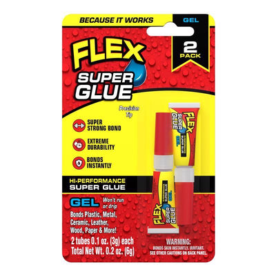 Flex Seal Family of Products Flex Super Glue High Strength Clear Super Glue 2 pk