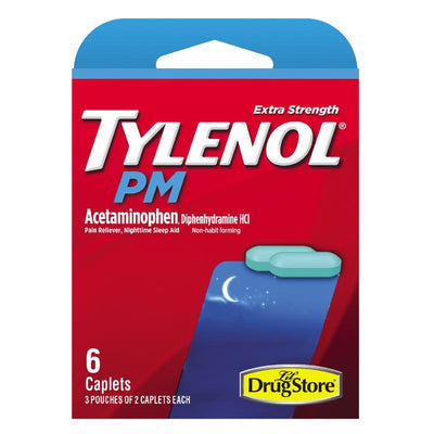 Tylenol PM Pain Reliever/Nightime Sleep Aid 6 ct