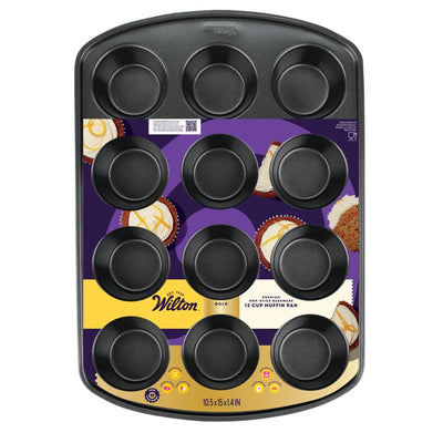 Wilton Gold 15 in. W X 11 in. L Muffin Pan Gray
