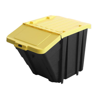 Ramtuff 16 gal Black/Yellow Storage Bin Lid Stackable