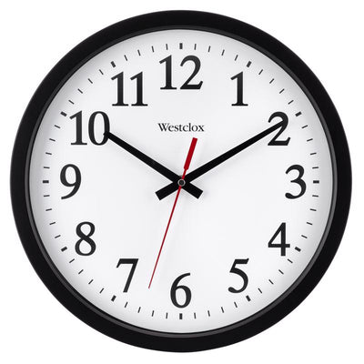 Westclox 14 in. L X 12 in. W Indoor Analog Wall Clock Plastic Black/White