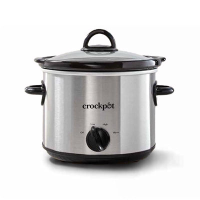 Crockpot 3 qt Black/Silver Stoneware Slow Cooker