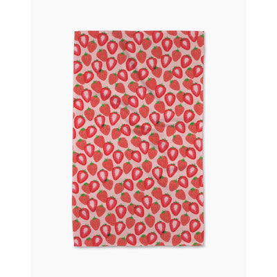 Geometry Pink Polyester Kitchen Towel
