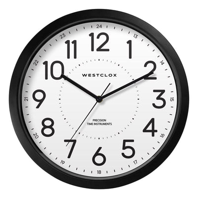 Westclox 13.75 in. L X 13.75 in. W Indoor Analog Wall Clock Plastic Black/White
