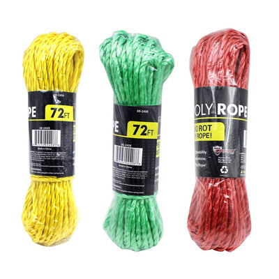 Diamond Visions 0.25 in. D X 72 ft. L Assorted Twisted Poly Rope