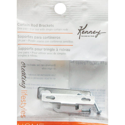 Kenney Chrome Silver Curtain Rod Bracket 4 in. L