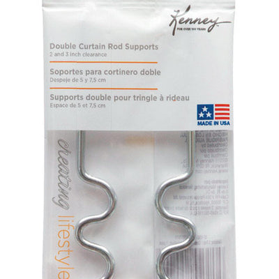 Kenney Chrome Silver Curtain Rod Support Hook