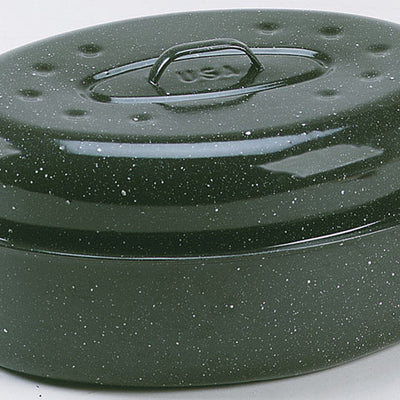 Granite Ware Porcelain Enamel Covered Roaster 7.18 qt Black