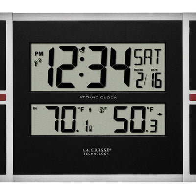 La Crosse Technology 11 in. L X 1.10 in. W Indoor and Outdoor Contemporary Digital Atomic Wall Clock