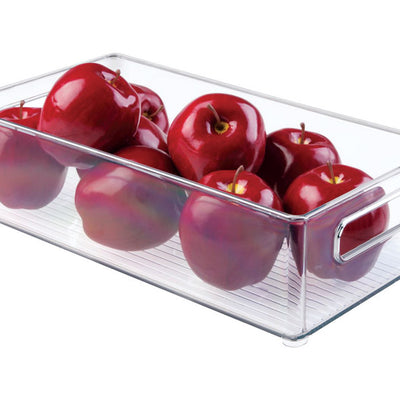 iDesign Clear Storage Bin 4 in. H X 8 in. W X 14.5 in. D Stackable