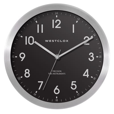 Westclox 9 in. L X 9 in. W Indoor Analog Wall Clock Metal Black