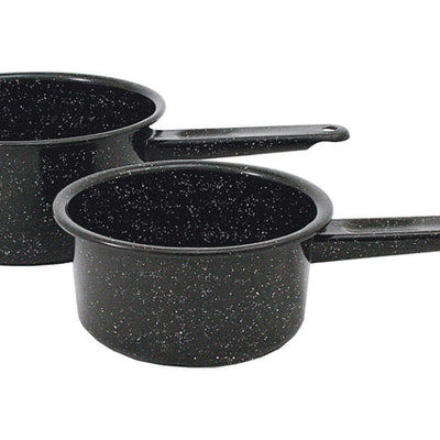 Granite Ware Ceramic Over Steel Sauce Pan Set Black