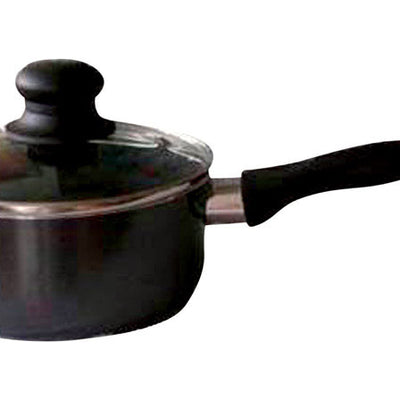 Bene Casa Aluminum Sauce Pan With Lid 2 qt Black