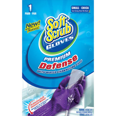 Soft Scrub Rubber Cleaning Gloves S Purple 1 pair