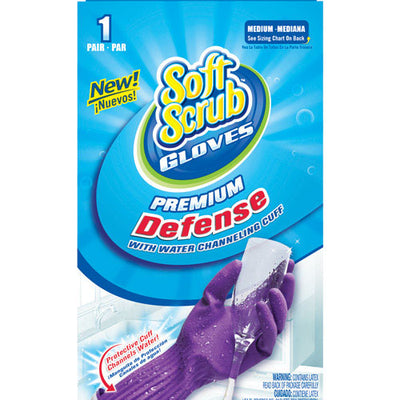 Soft Scrub Rubber Cleaning Gloves M Purple 1 pair