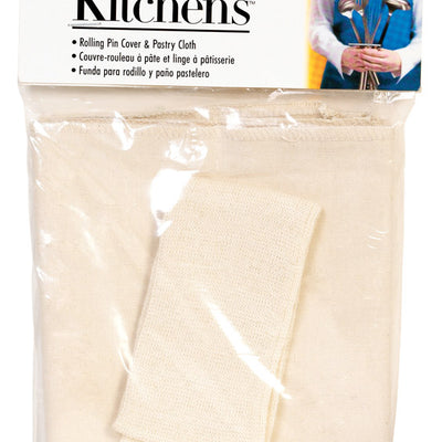 Fox Run Kitchens 23.5 in. L X 19.5 in. D Cotton Pastry Cloth and Rolling Pin Cover White