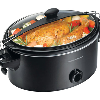 Hamilton Beach Stay or Go 6 qt Black Metal Slow Cooker