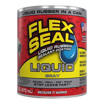 Flex Seal Family of Products Flex Seal Gray Liquid Rubber Sealant Coating 16 fl. oz.