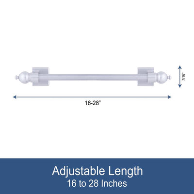 Kenney Satin Silver Silver Magnet Cafe Rod 16 in. L X 28 in. L