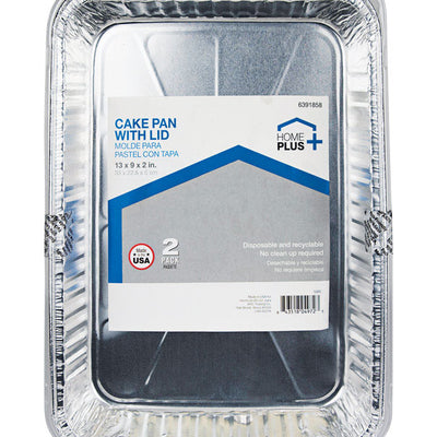 Home Plus Durable Foil 9 in. W X 13 in. L Cake Pan Silver 2 pk