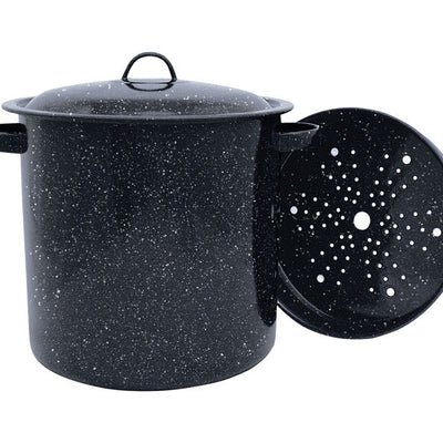 Granite Ware Aluminum Pot 10 in. 15.5 qt Black