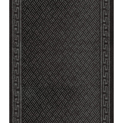 Multy Home Greek Key 60 ft. L X 26 in. W Gray Nonslip Carpet Runner