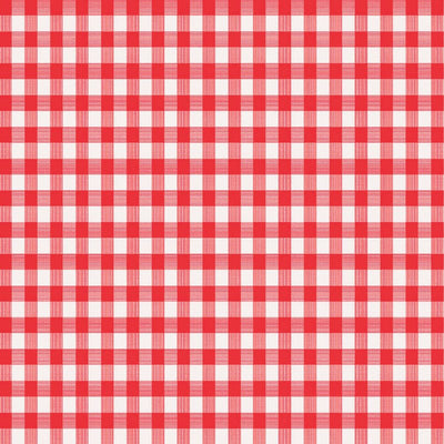 Magic Cover Red/White Checkered Vinyl Disposable Tablecloth 52 in. L X 52 in. W
