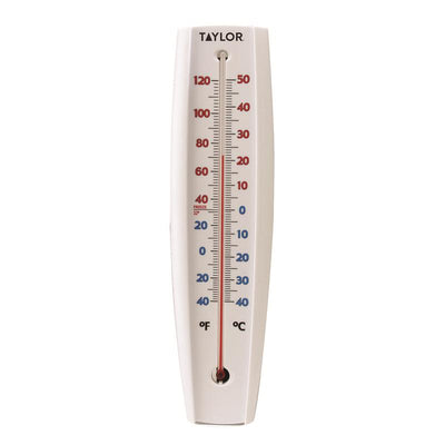 Taylor Jumbo Size Tube Thermometer Plastic White 14.75 in.